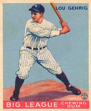 1933 Goudey #160 Lou Gehrig baseball card