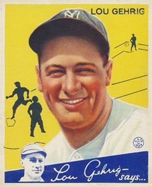 1934 Goudey #37 Lou Gehrig baseball card