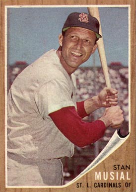 Vintage 1961 Topps Baseball Stan Musial Card No. 290 -  Finland