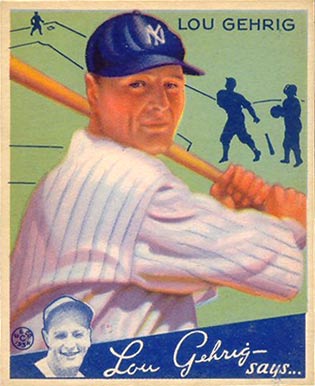 1934 Goudey #61 Lou Gehrig baseball card