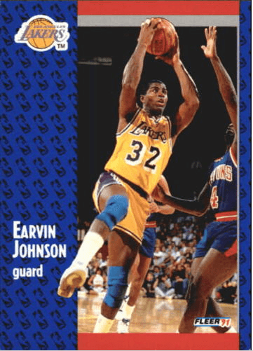 1991 Fleer 100 Magic Johnson Basketball Card
