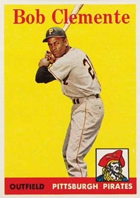 1958 Topps #52 Roberto Clemente Baseball Card (White Team Name)