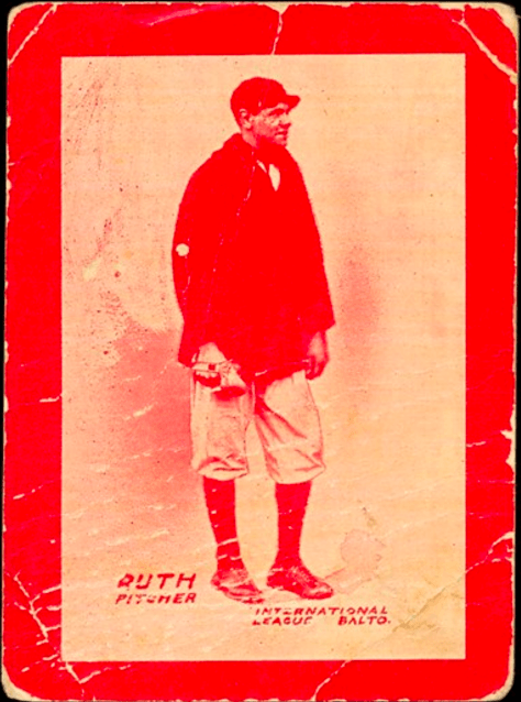 14 Baltimore News #9 Babe Ruth Baseball Card Red Variation