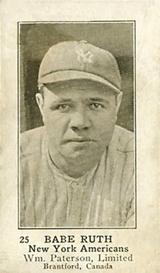 1922 William Patterson #25 Babe Ruth Baseball Card