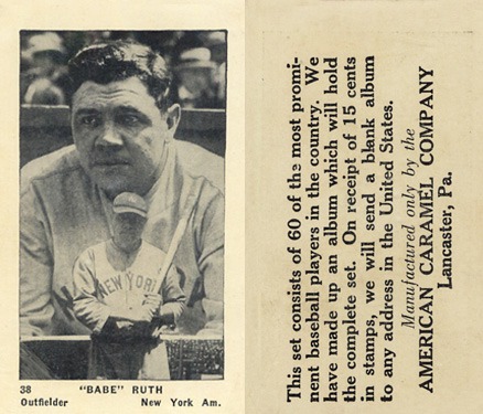 1927 American Caramel #38 Babe Ruth Baseball Card
