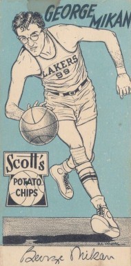 1950 Lakers Scott's Potato Chips George Mikan Basketball Card