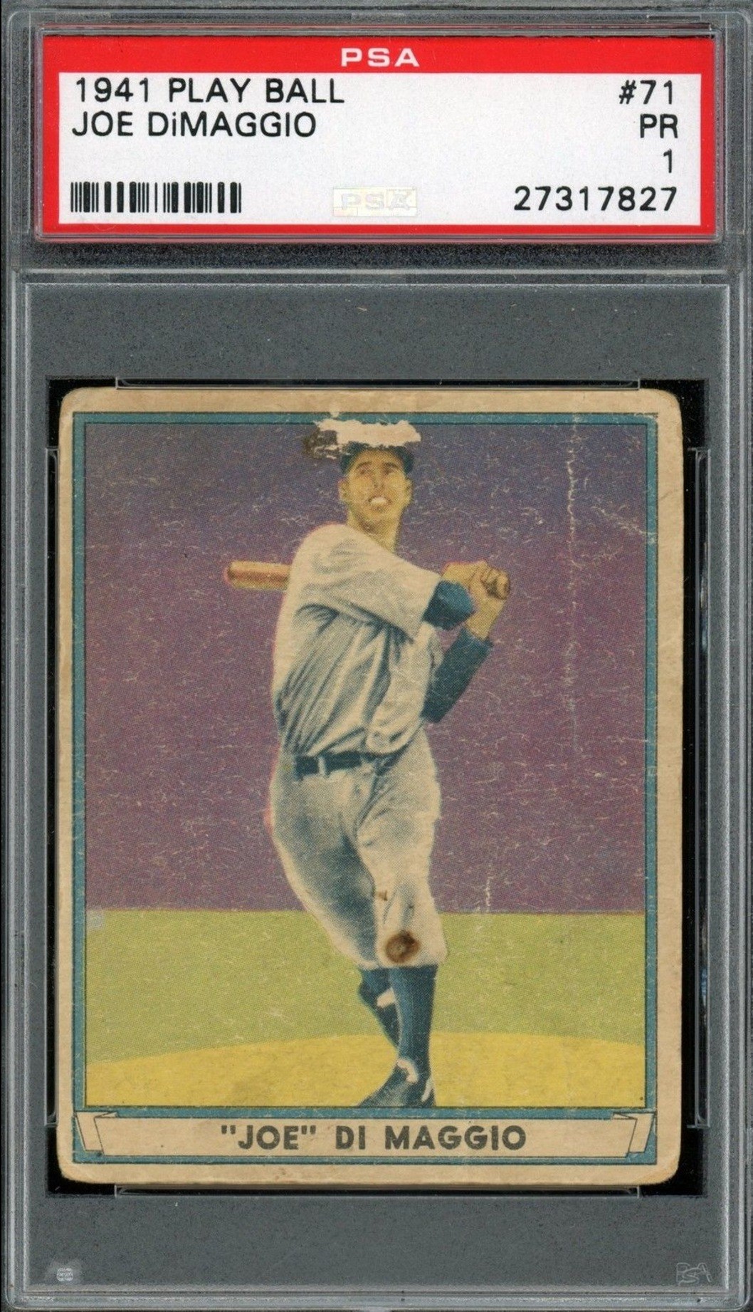 1941 Play Ball #41 Joe Dimaggio Baseball Card Graded PSA 1 Poor Condition