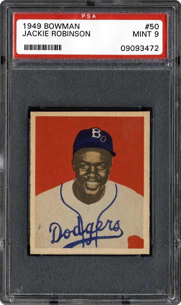 1949 Bowman #50 Jackie Robinson Baseball Card Graded PSA 9 Mint Condition