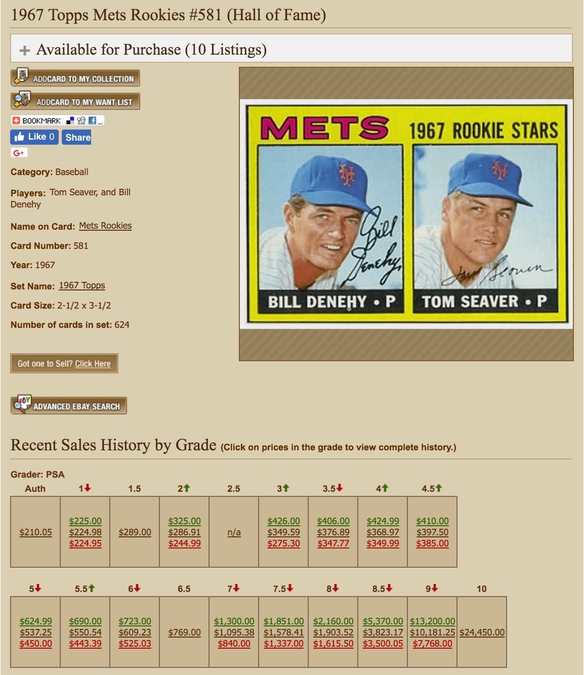 Vintage Card Prices Online Baseball Card Price Guide