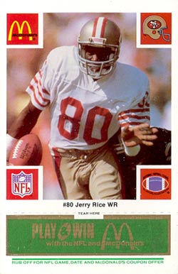 1986 McDonald's Jerry Rice Rookie Card