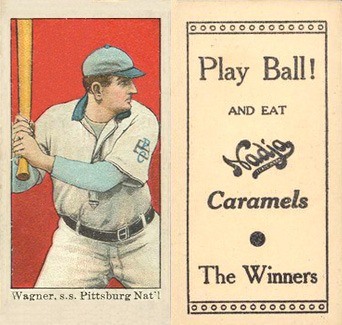 1909 Nadja Caramel Honus Wagner Baseball Card Batting
