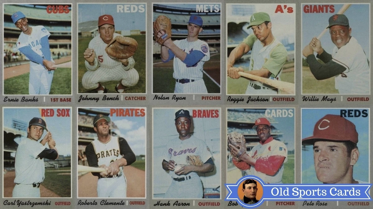 Vintage 1970 Topps Baseball cards. Series 5. Lot shops of 66 cards. Poor - Very Good condition. Original owner. Hall of Famers