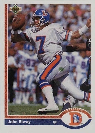 15 Most Valuable 1991 Upper Deck Football Cards Old Sports Cards   1991 Upper Deck 124 John Elway Football Card 321x450 