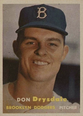 1957 Topps #18 Don Drysdale Rookie Card