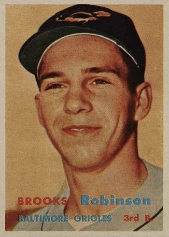 1957 Topps #328 Brooks Robinson Rookie Card