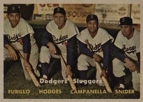 1957 Topps #400 Dodgers Sluggers Baseball Card