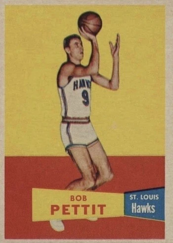 1957 Topps #24 Bob Pettit Rookie Card