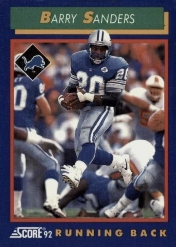 1992 Score #1 Barry Sanders Football Card