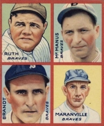 1933 Goudey 4 In 1 Babe Ruth Baseball Card