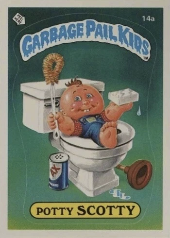 1985 Garbage Pail Kids Cards #14A Potty Scotty