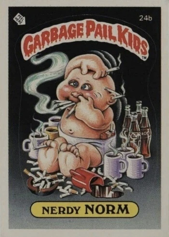 1985 Garbage Pail Kids Cards #24B Nerdy Norm