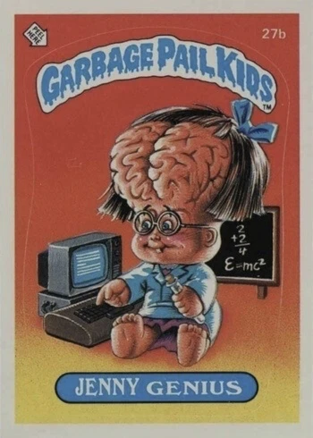 1985 Garbage Pail Kids Cards #27B Jenny Genius