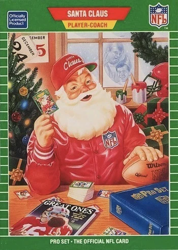 1989 Pro Set Santa Claus Football Card