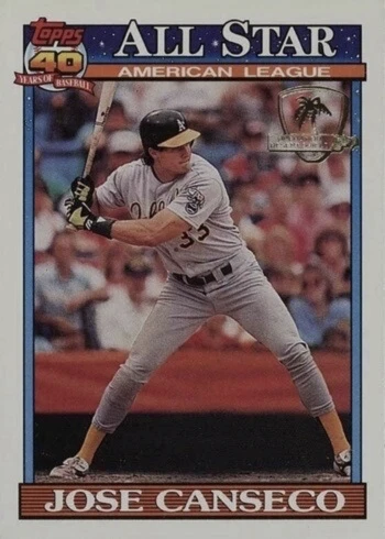 1991 Topps Desert Shield #390 Jose Canseco Baseball Card